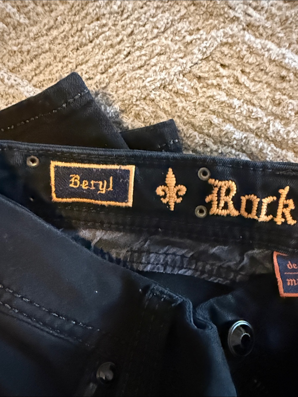 Rock Revival Black Embellished Pocket Jeans with Stud Accents - Picture 4 of 9
